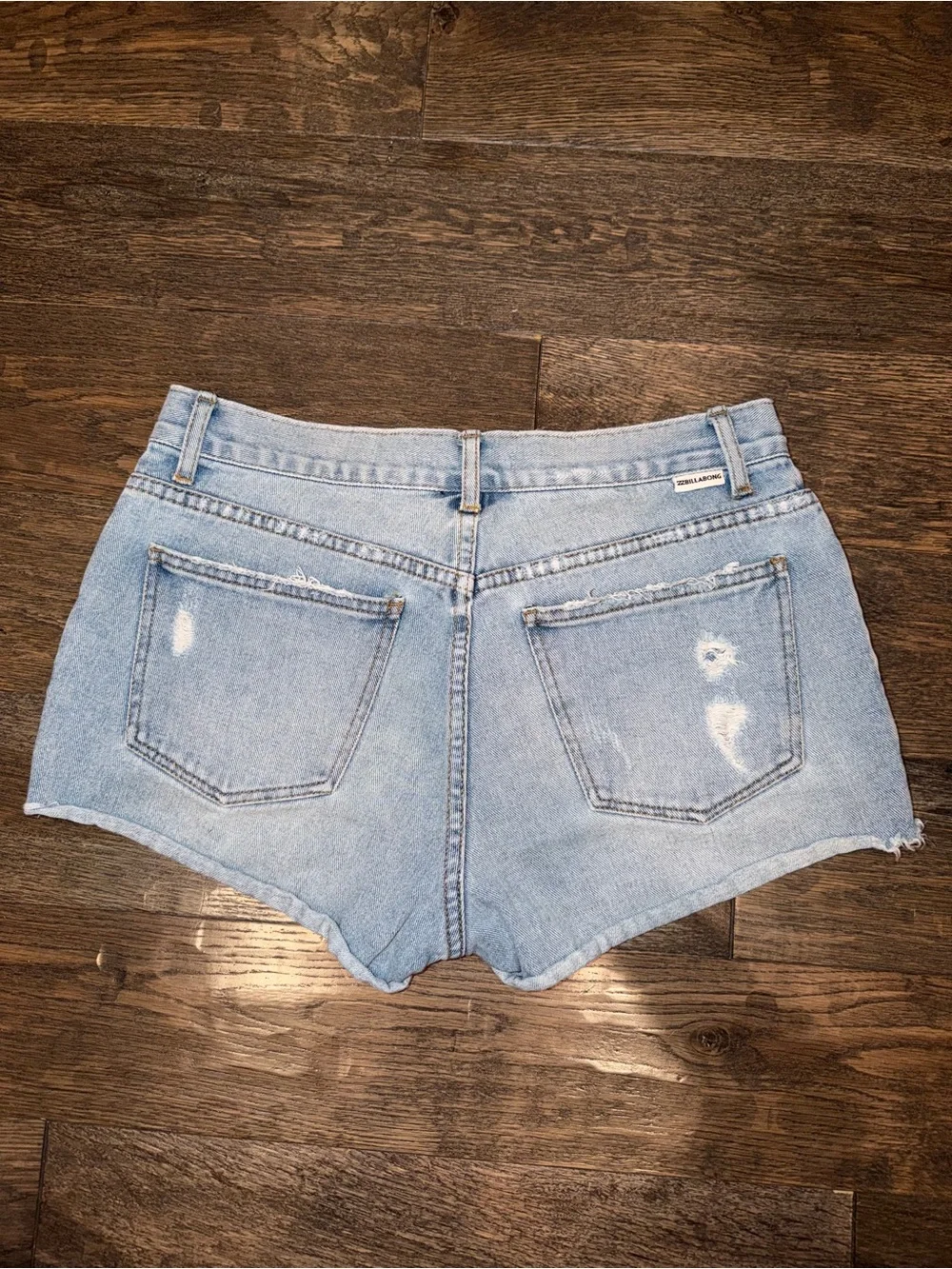Billabong Light Blue Distressed Denim Cutoff Shorts